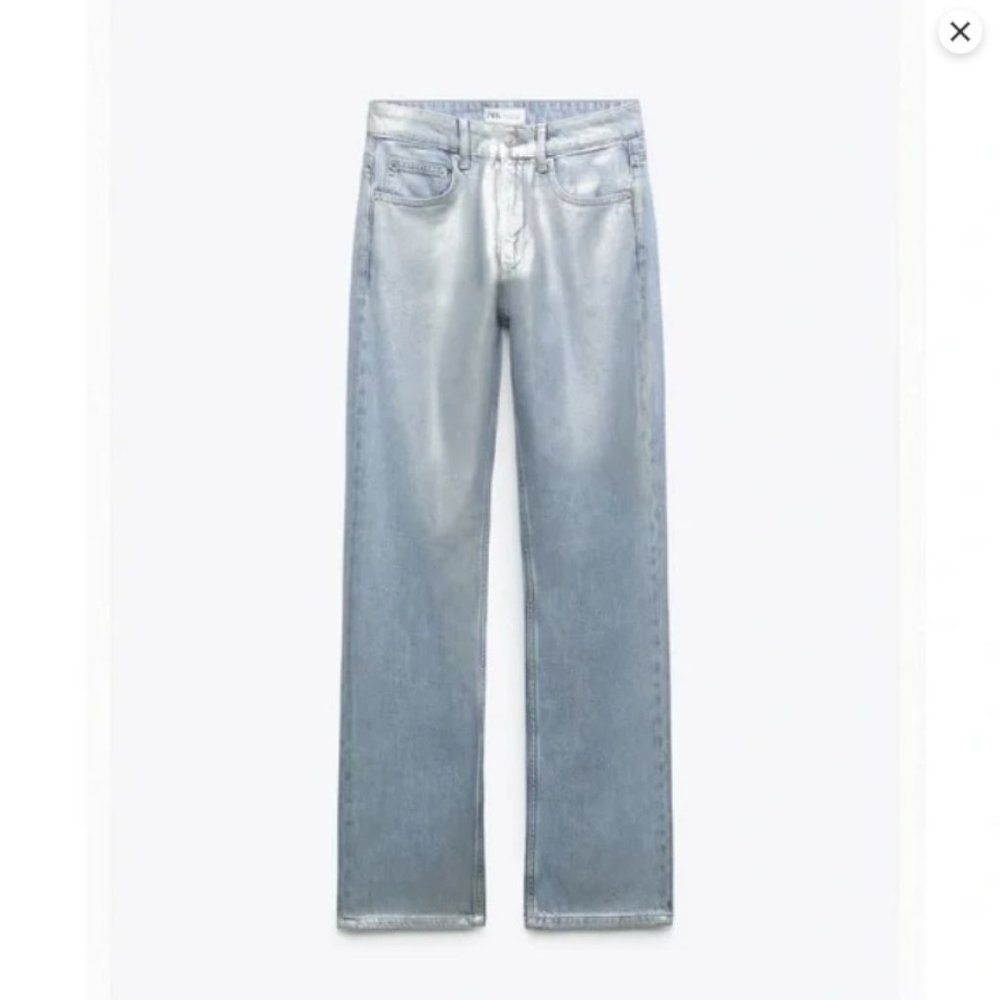 zara shimmer jeans